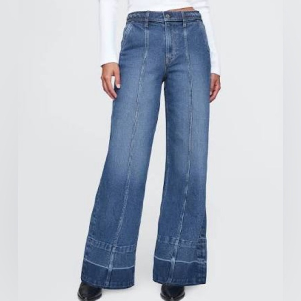 GAP Blue Flare Wide-Leg Jeans